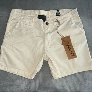 Paperbacks Men's Ivory 6” Flat Front Stretch Shorts 32